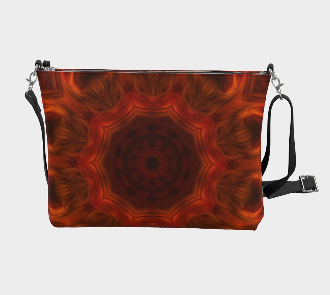 Dark Orange Kaleidoscope Vegan Crossbody Purse