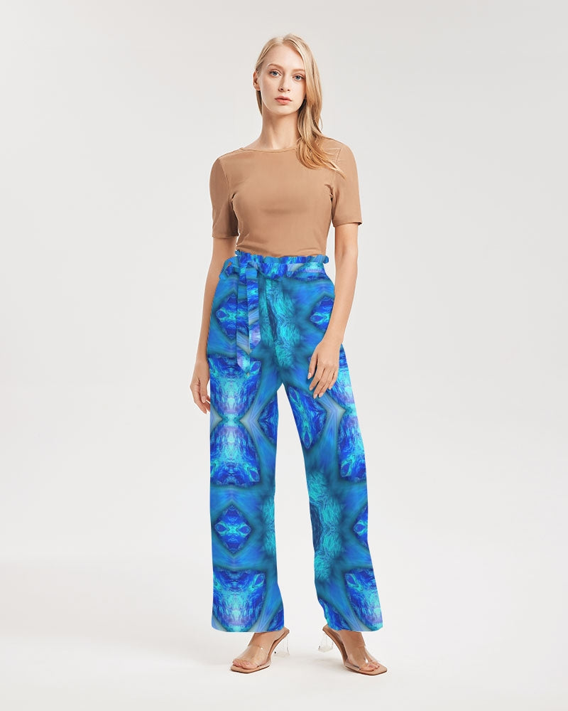 Blue Ocean Kaleidoscope Women's All-Over Print High-Rise Wide Leg Pants