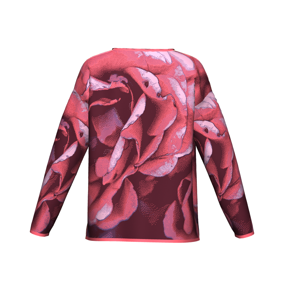 Dark Pink Flowers Sweater