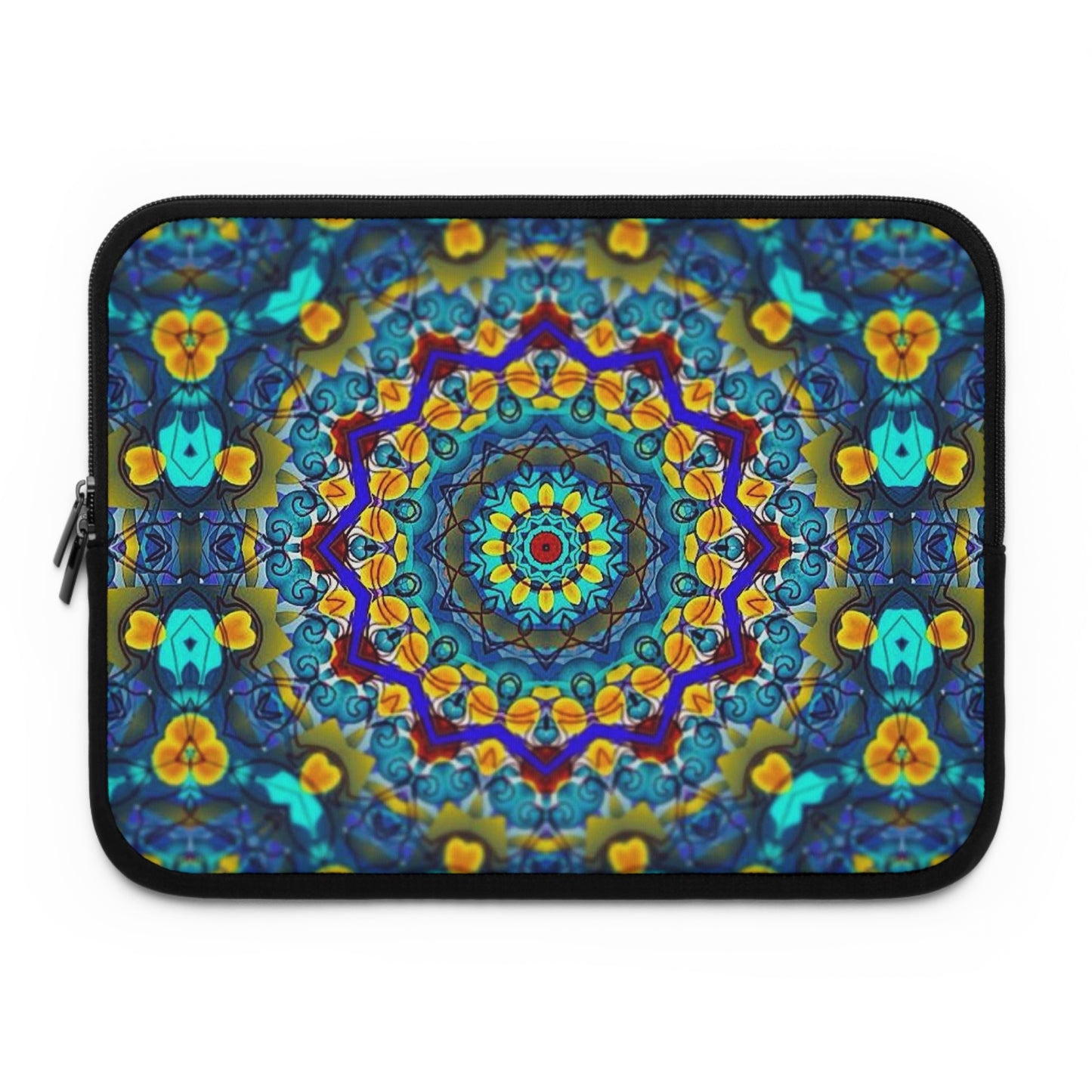 Blue Green Kaleidoscope Laptop Sleeve