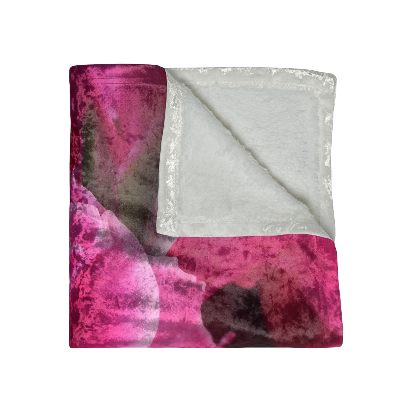 Dark Pink Gladiolas Crushed Velvet Blanket