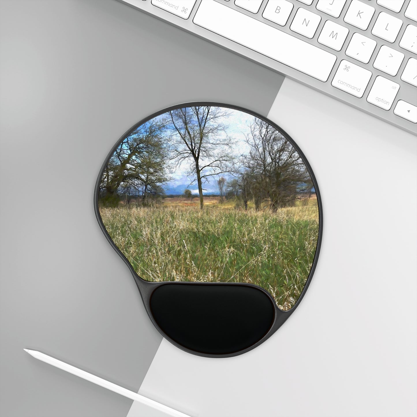 Spring prairie Grass Landscape Mouse Pad With Wrist Rest