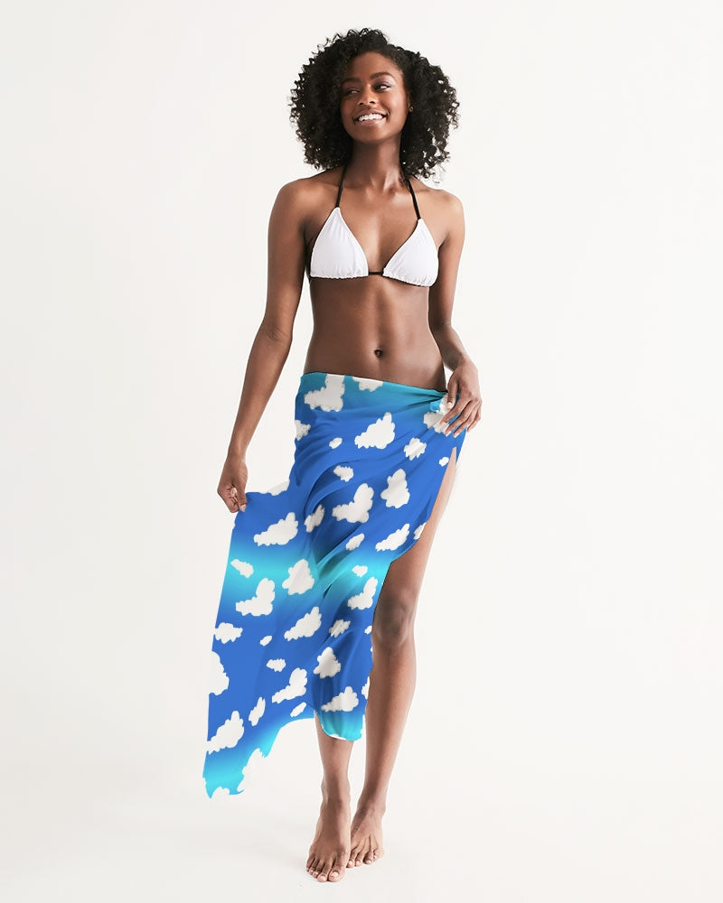 Clouds Pattern All-Over Print Swim Cover Up