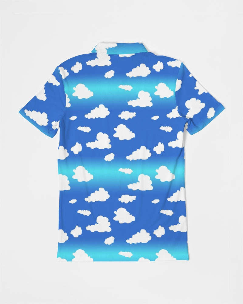 Clouds Pattern Men's All-Over Print Slim Fit Short Sleeve Polo