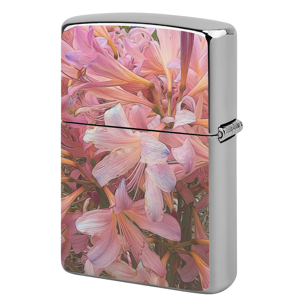 Metal Lighter Case Pink Amaryllis