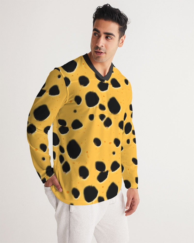 Cheese Men's All-Over Print Long Sleeve Sports Jersey