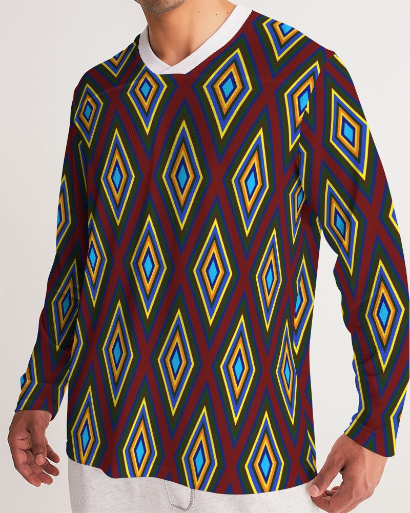 Colorful Diamonds Men's All-Over Print Long Sleeve Sports Jersey