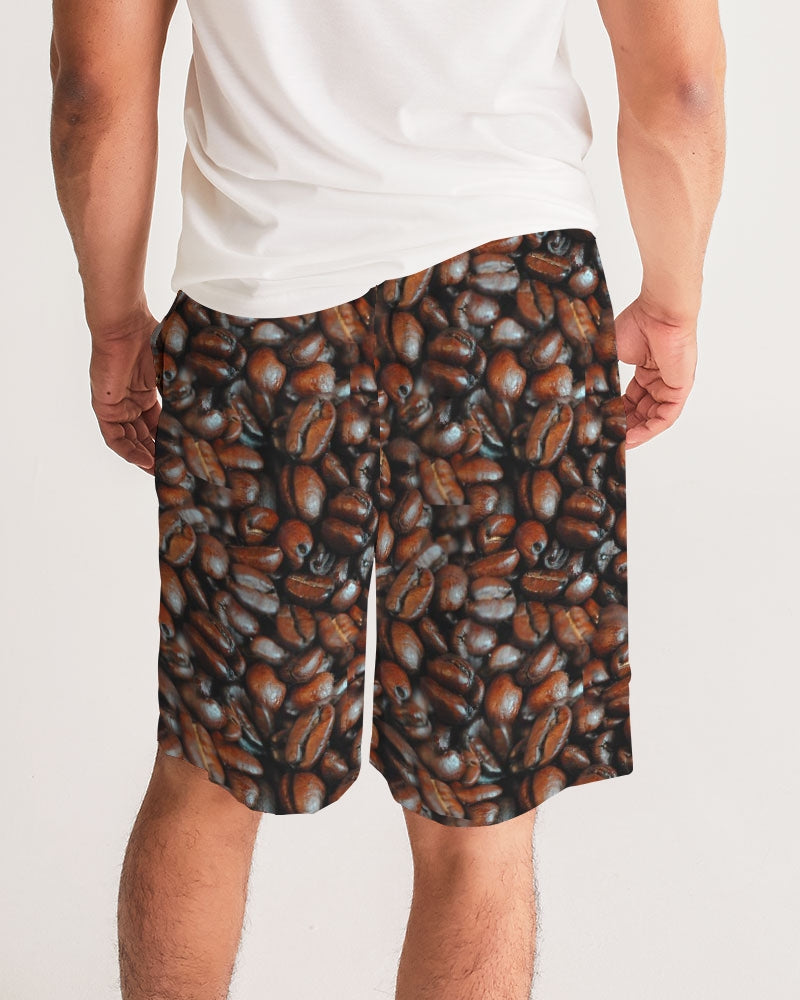 Coffee Bean Pattern Men's All-Over Print Jogger Shorts