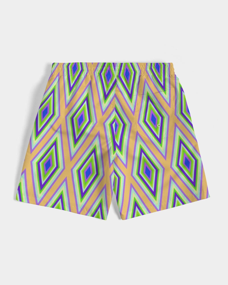 Colorful Diamonds Variation 1 Men's All-Over Print Swim Trunk