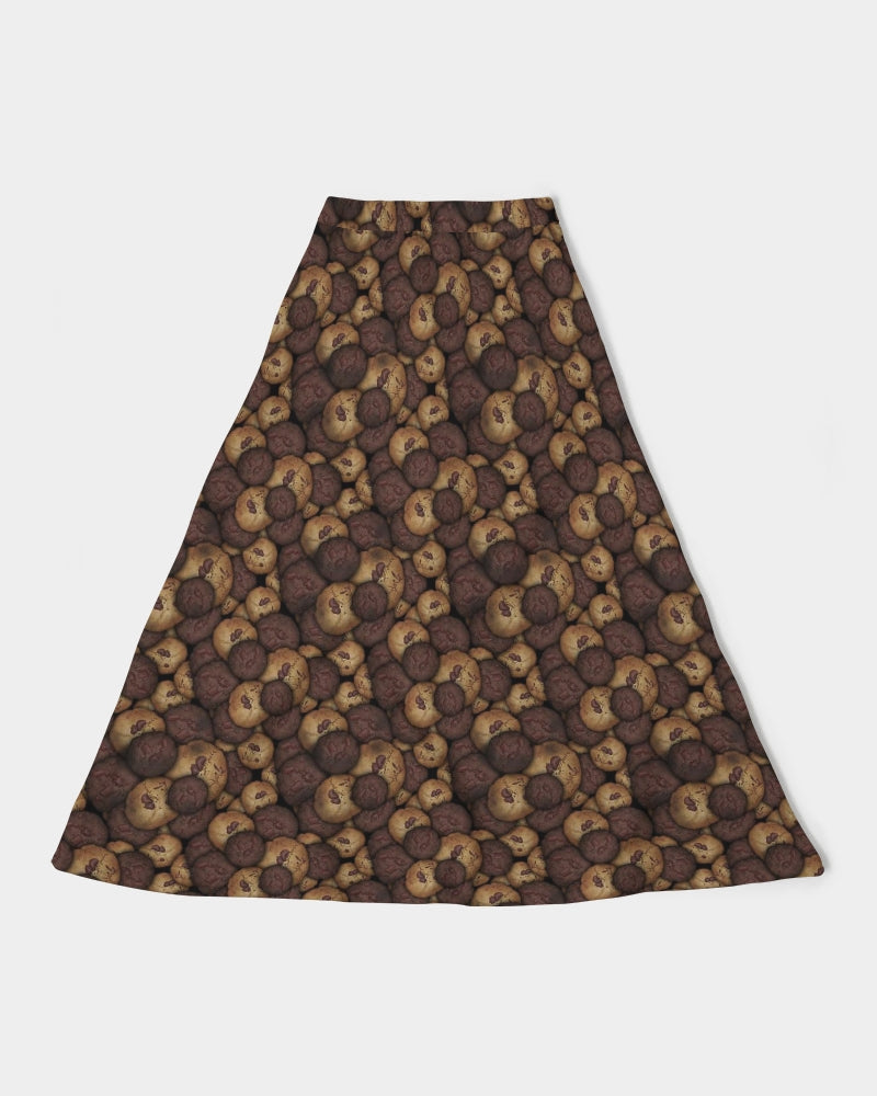 Chocolate Chip Cookies Women's All-Over Print A-Line Midi Skirt