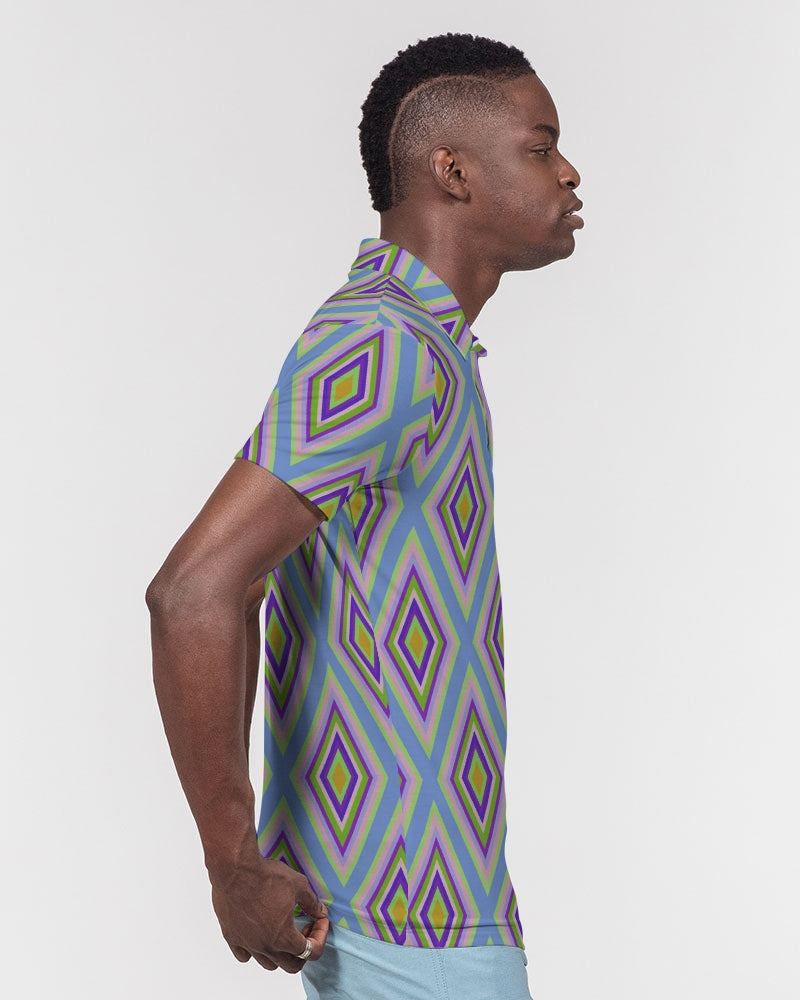 Colorful diamonds Variation 2 Men's All-Over Print Slim Fit Short Sleeve Polo