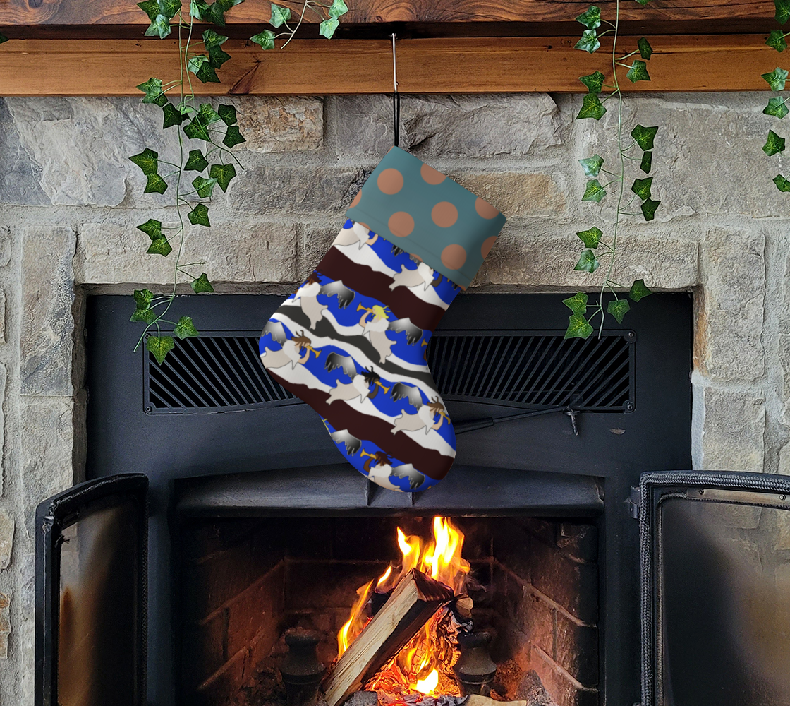 Angel and Denim Polkadots Christmas Stocking