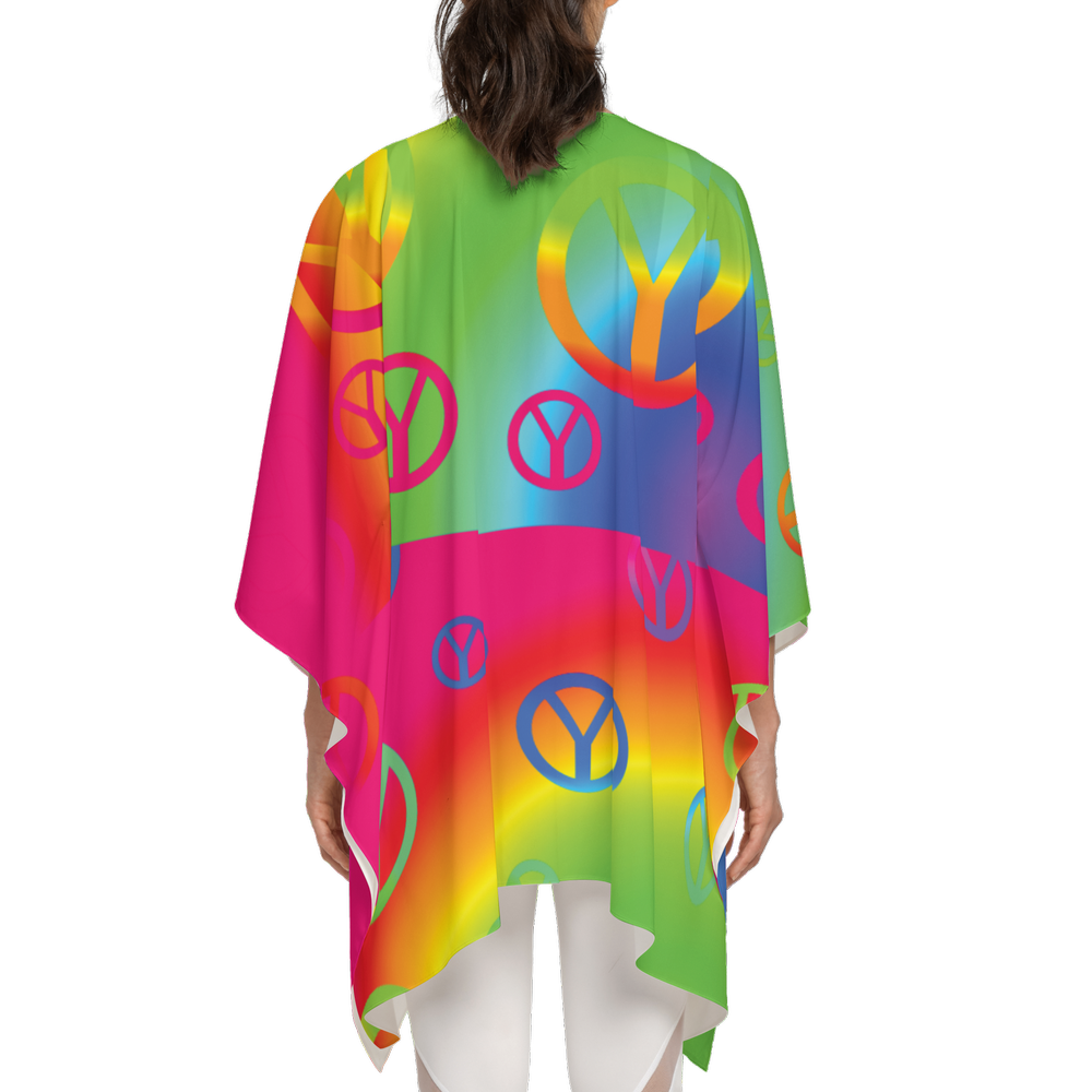 Rainbow Peace Signs Women's Silky-like Wrap-Ultra-Soft and Smooth