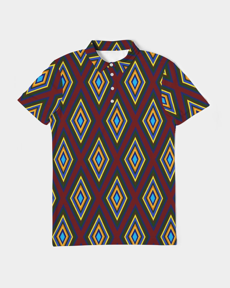 Colorful Diamonds Men's All-Over Print Slim Fit Short Sleeve Polo