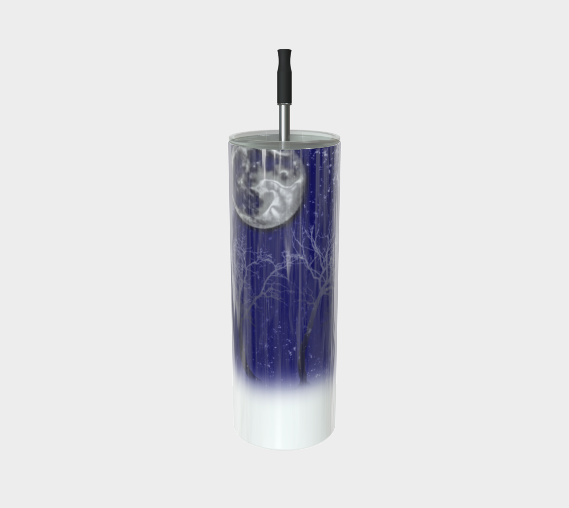 Blue Moon Snow Trees Stainless Steel Tumbler