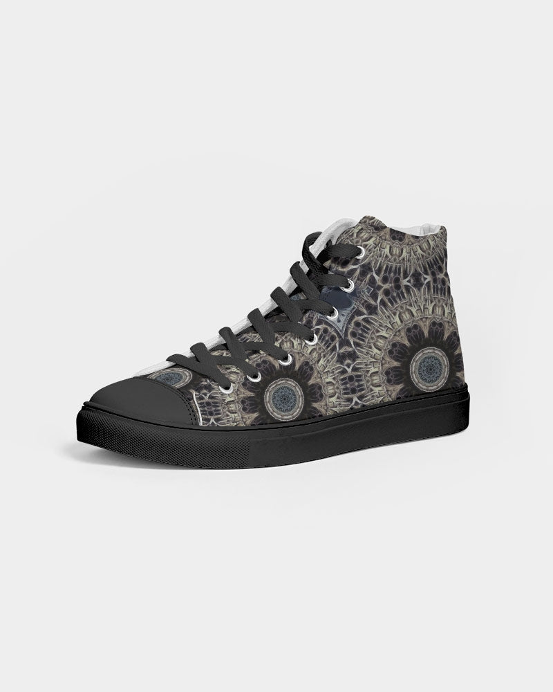 Cathedral Kaleidoscope Women's Hightop Canvas Shoe - Black