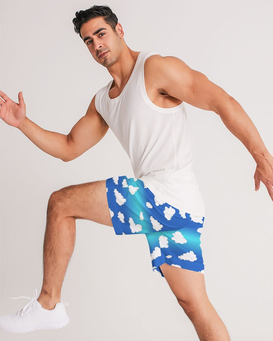 Clouds Pattern Men's All-Over Print Jogger Shorts