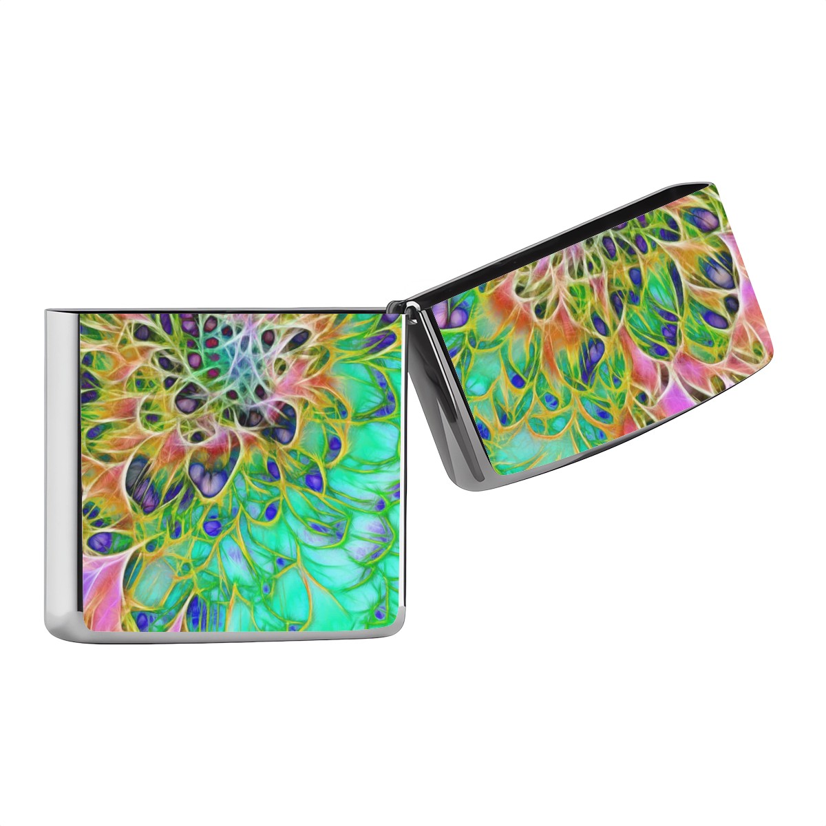 Metal Lighter Case Abstract Chrysanthemum