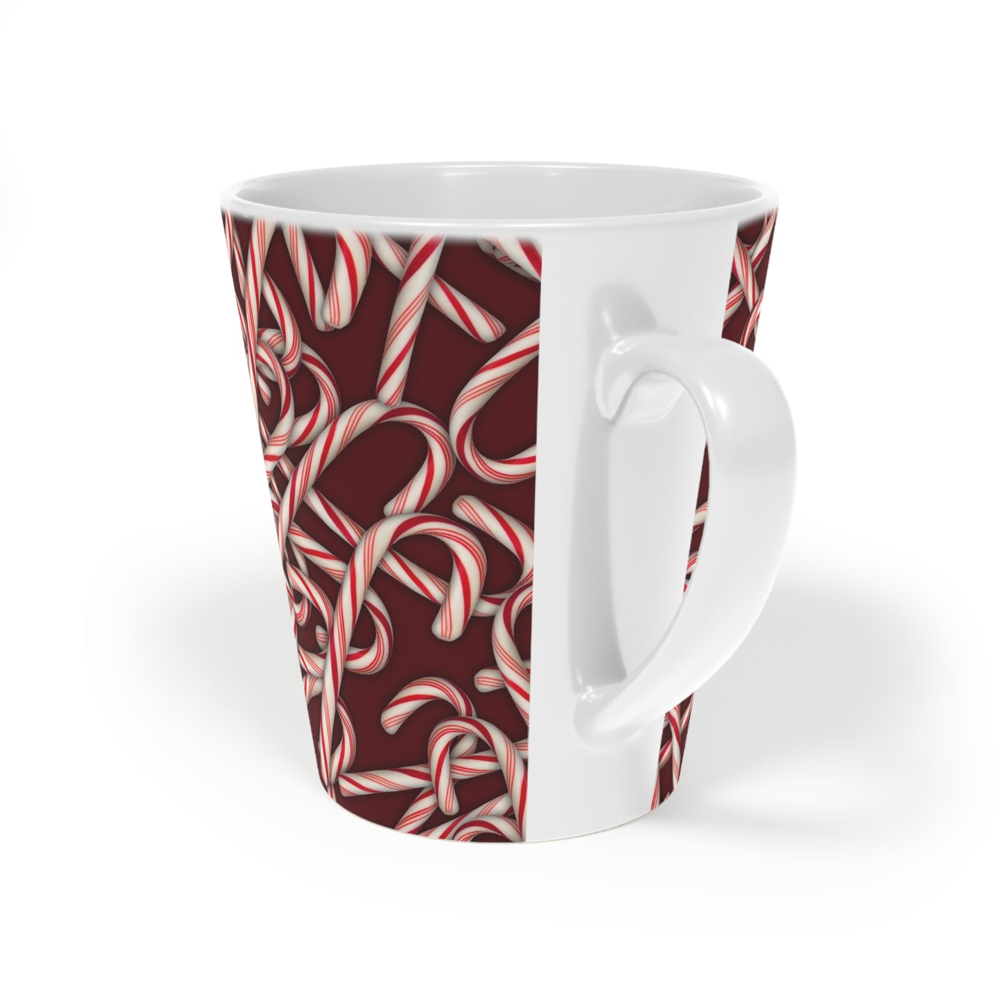 Candy Cane Pattern Latte Mug, 12oz