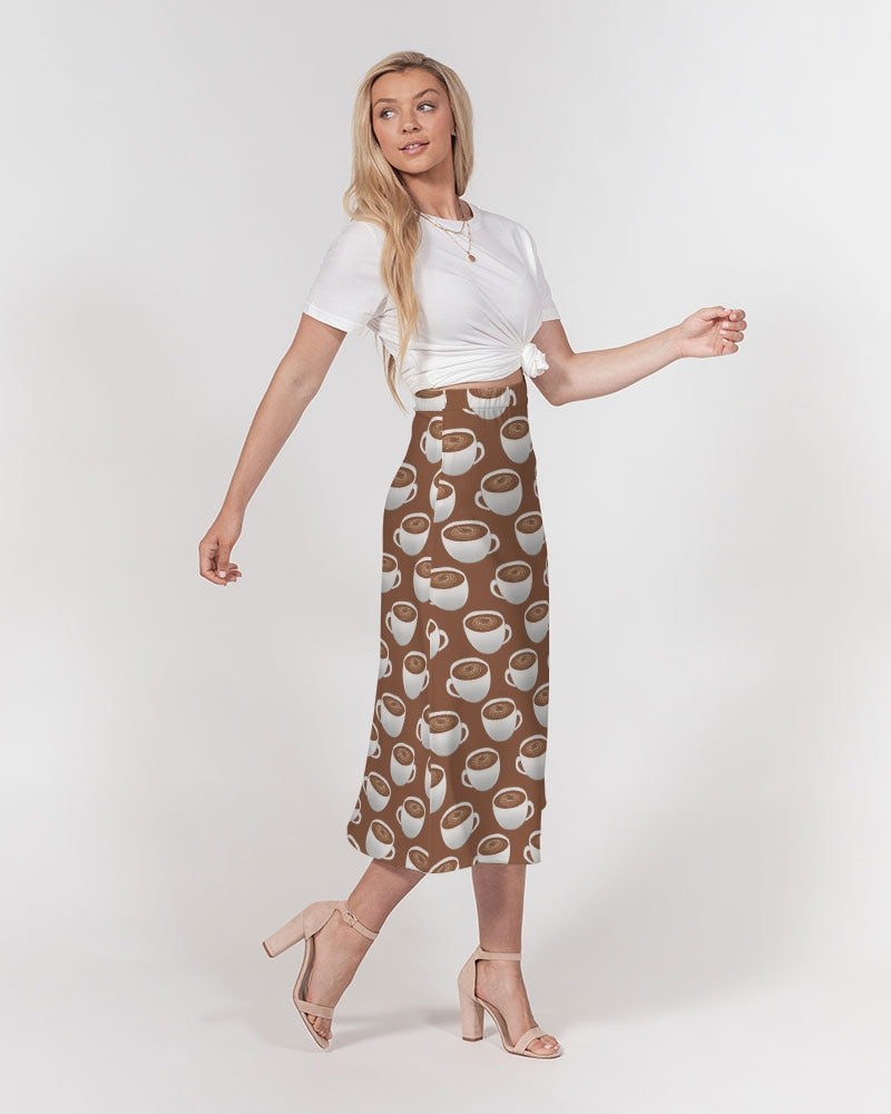 Coffee on Coffee Women's All-Over Print A-Line Midi Skirt