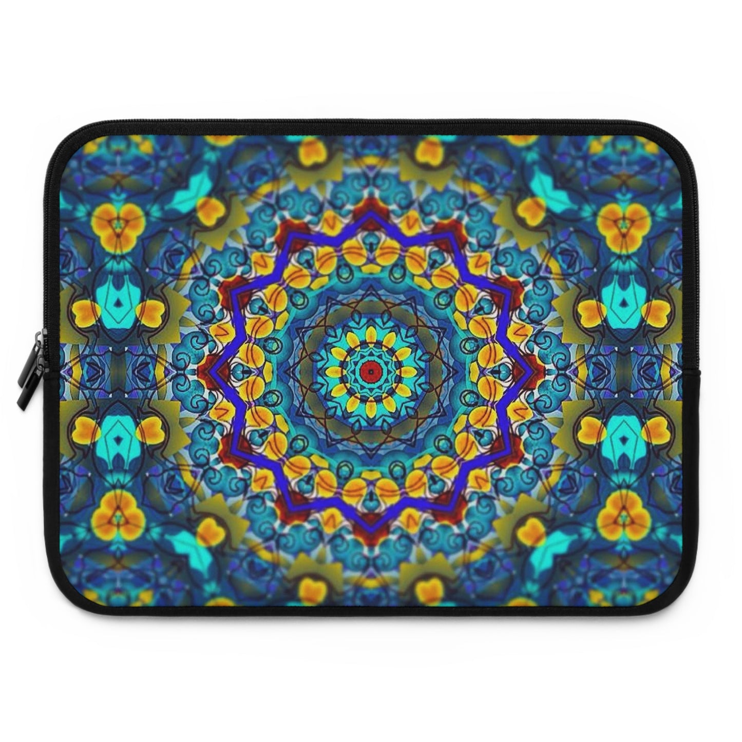 Blue Green Kaleidoscope Laptop Sleeve