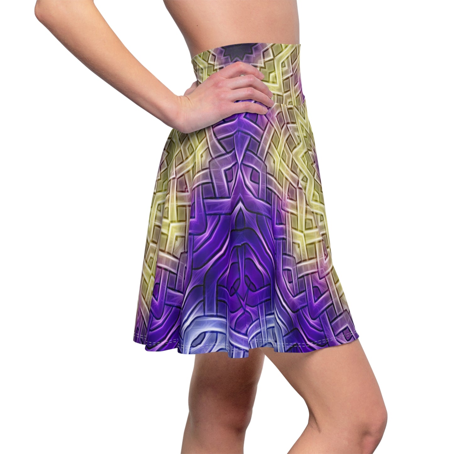 Purple Celtic Knot Kaleidoscope Women's Skater Skirt