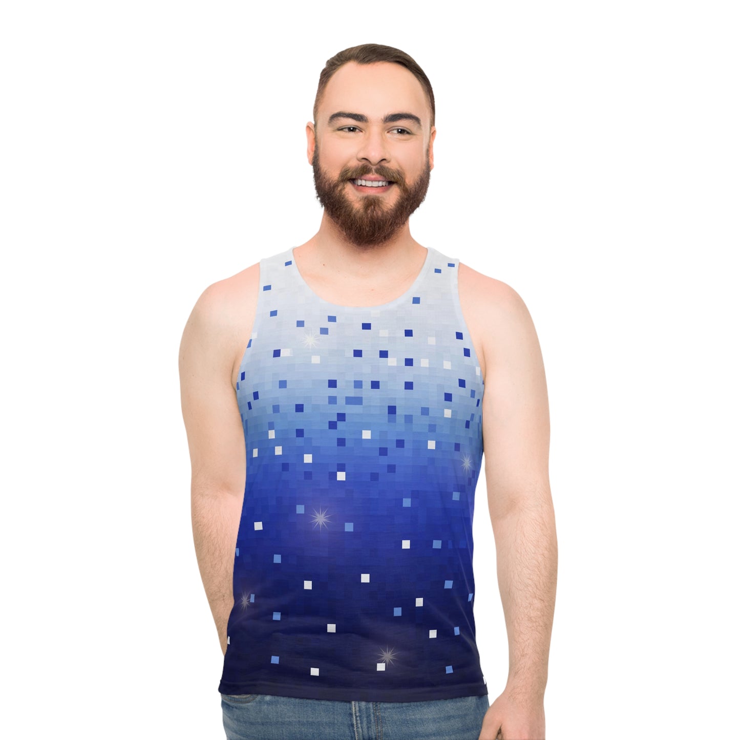 Blue Square Confetti Unisex Tank Top (AOP)