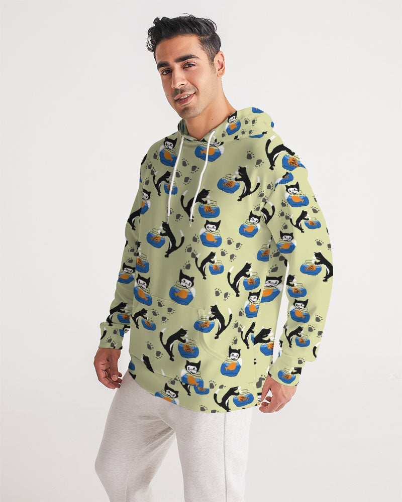 Cat and a Fishbowl Men's All-Over Print Hoodie