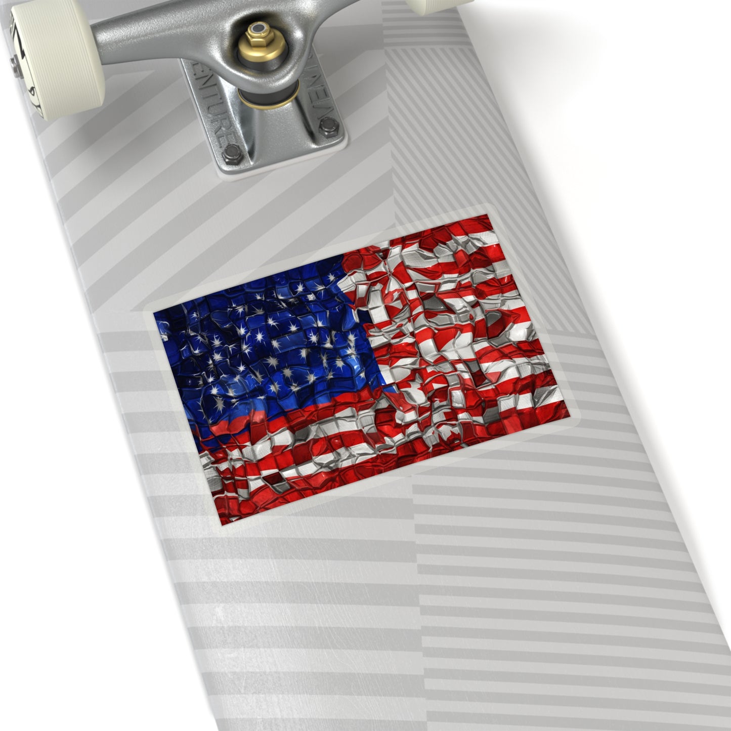 American Flag in Blocks Kiss-Cut Stickers