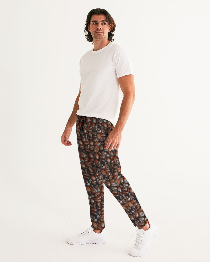 Coffee Bean Pattern Men's All-Over Print Joggers