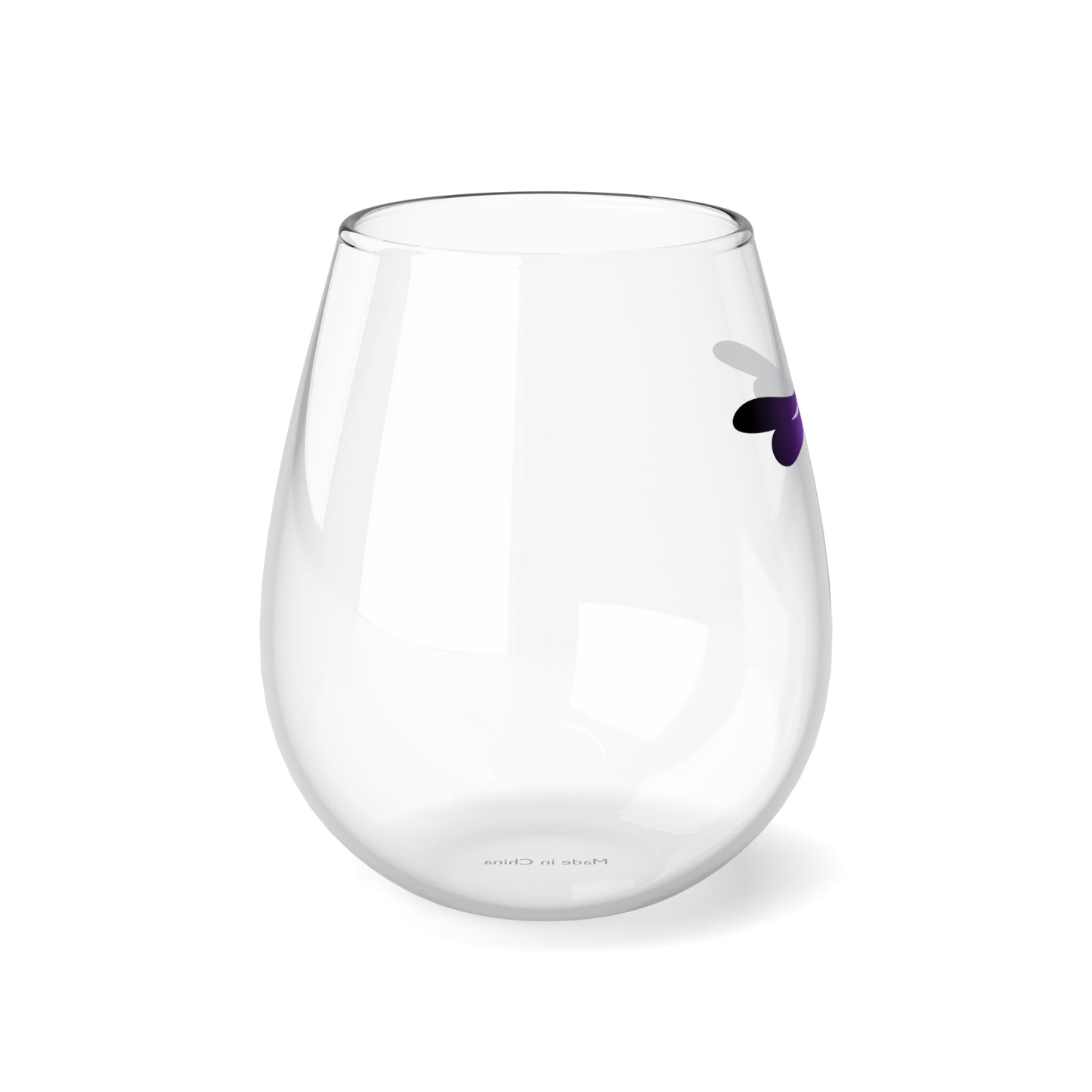 Purple Dragonfly Stemless Wine Glass, 11.75oz