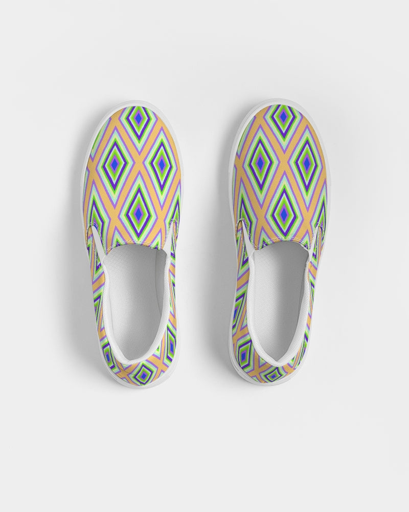 Colorful Diamonds Variation 1 Women's Slip-On Canvas Shoe