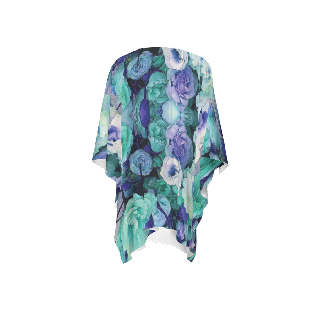 Aqua Flower Kaleidoscope Women's Silky-like Wrap-Ultra-Soft and Smooth