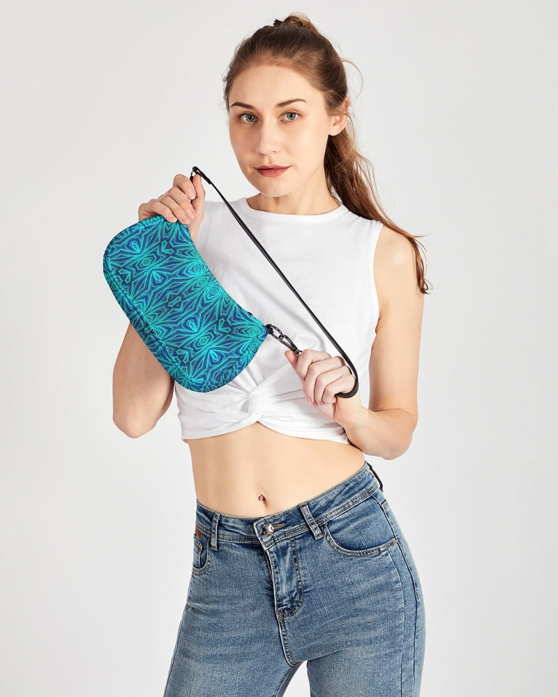 Blue Ice Kaleidoscope Petite Canvas Pouch