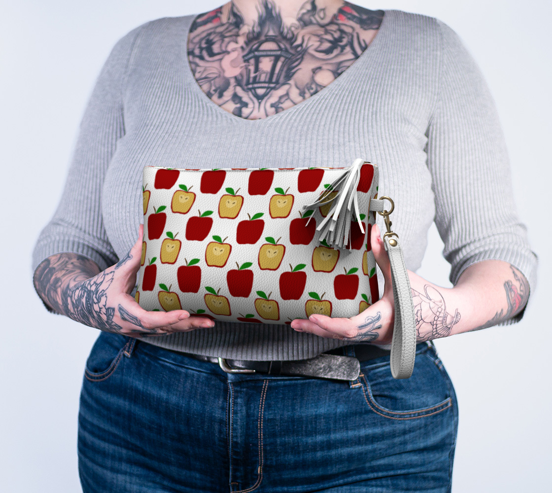 Apple Polkadots Vegan Leather Makeup Bag