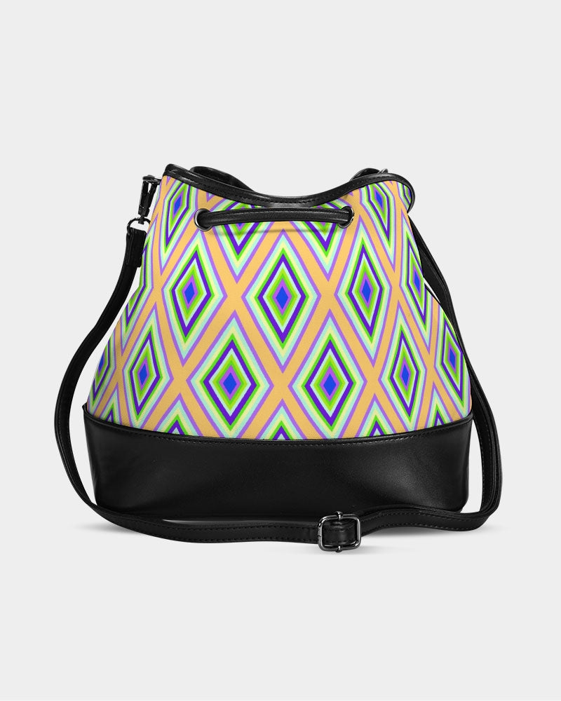 Colorful Diamonds Variation 1 Mini Drawstring Bucket Bag