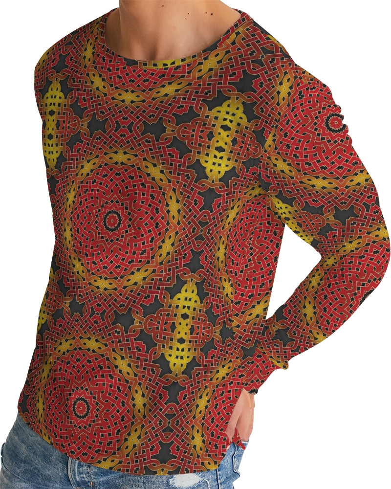 Celtic Orange Spiral Men's All-Over Print Long Sleeve Tee