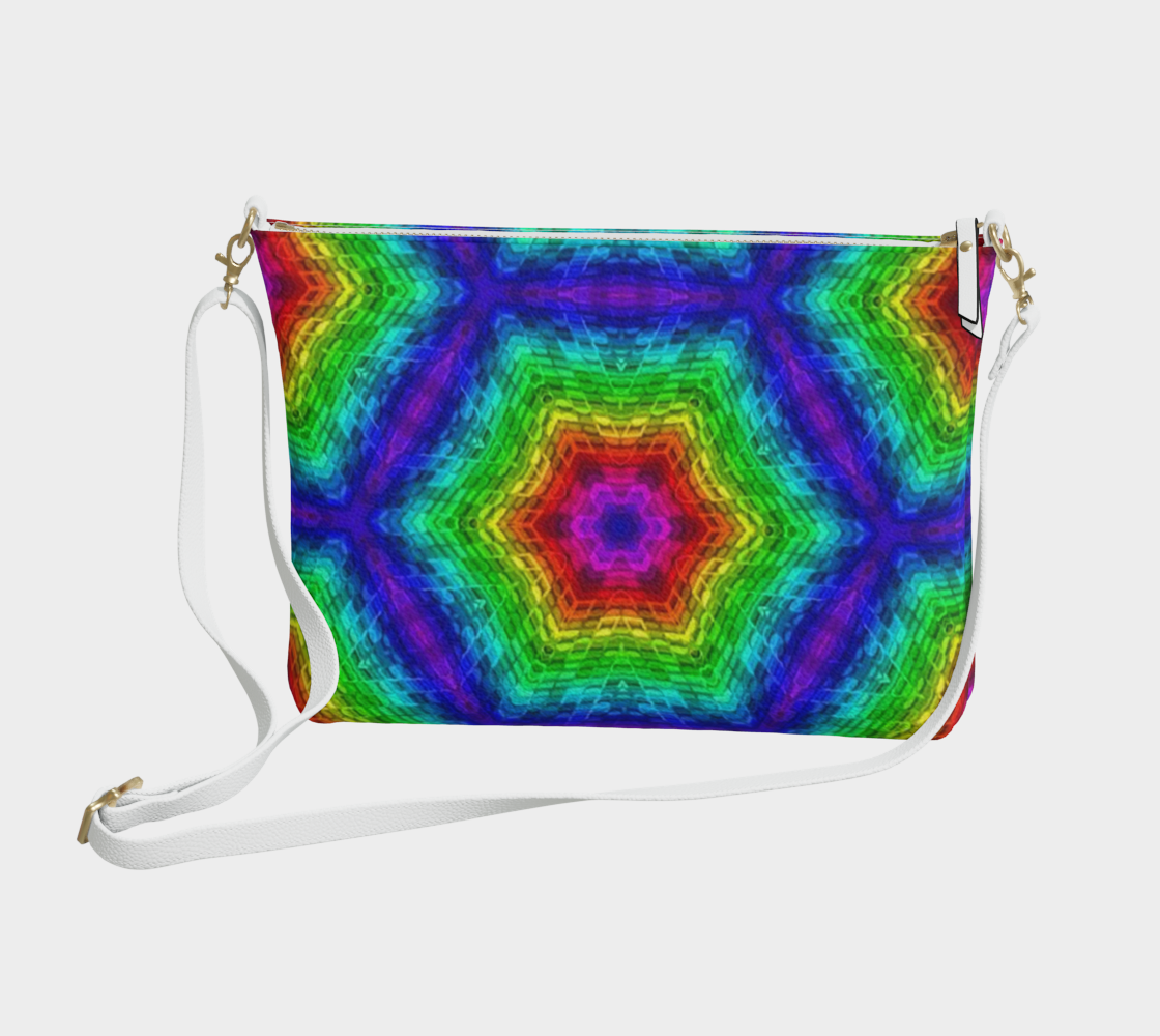 Colorful Hexagons Vegan Crossbody Purse