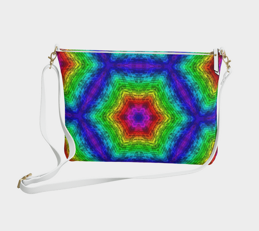 Colorful Hexagons Vegan Crossbody Purse