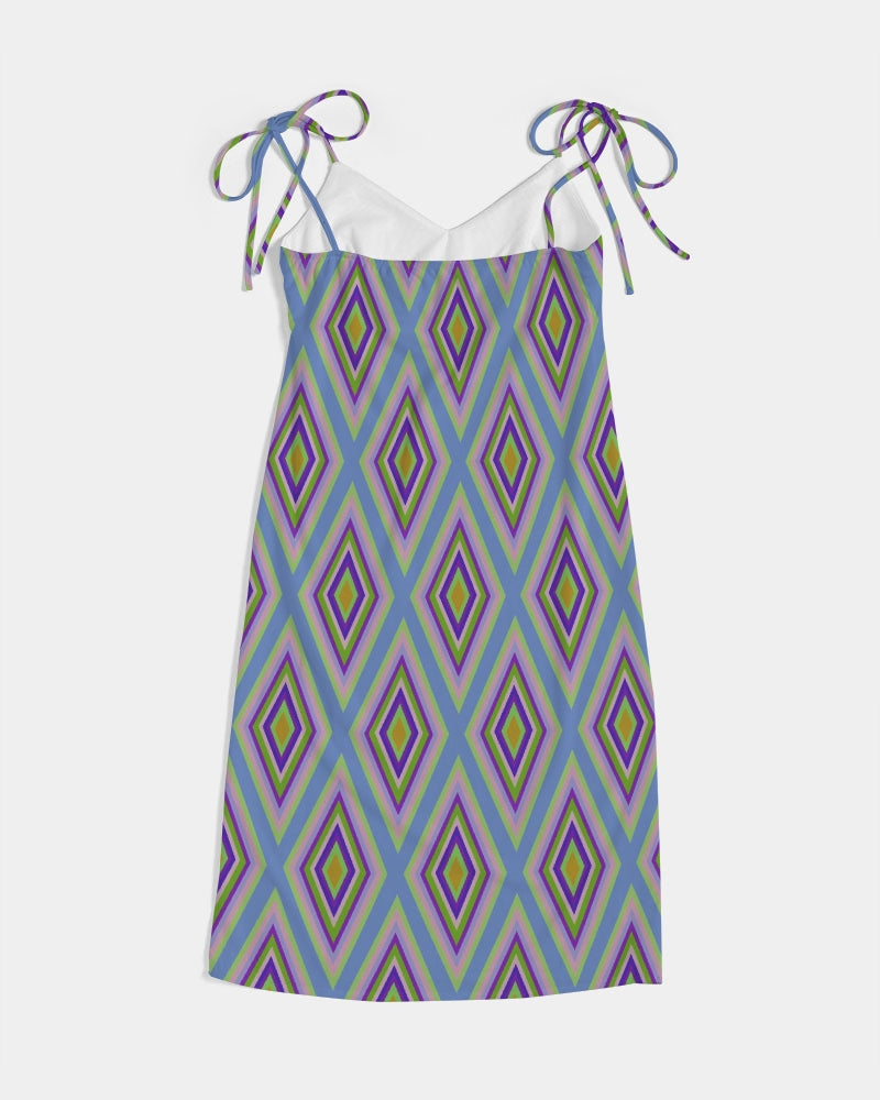 Colorful diamonds Variation 2 Women's All-Over Print Tie Strap Split Dress