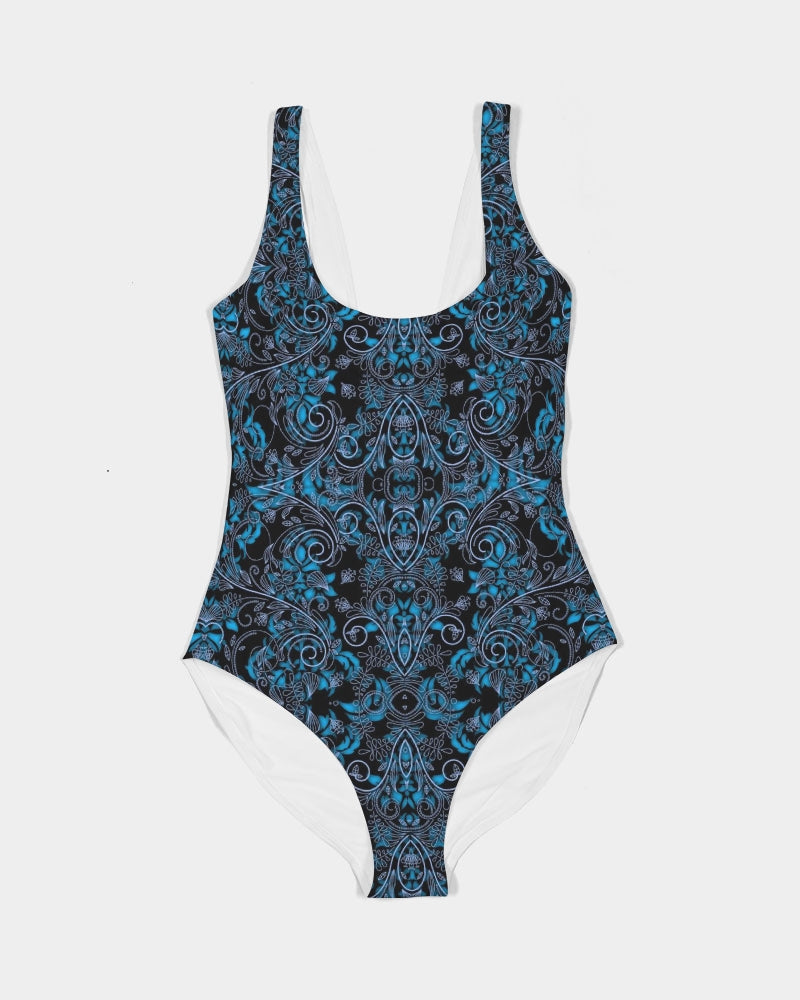 Blue Vines and Lace Women's All-Over Print One-Piece Swimsuit