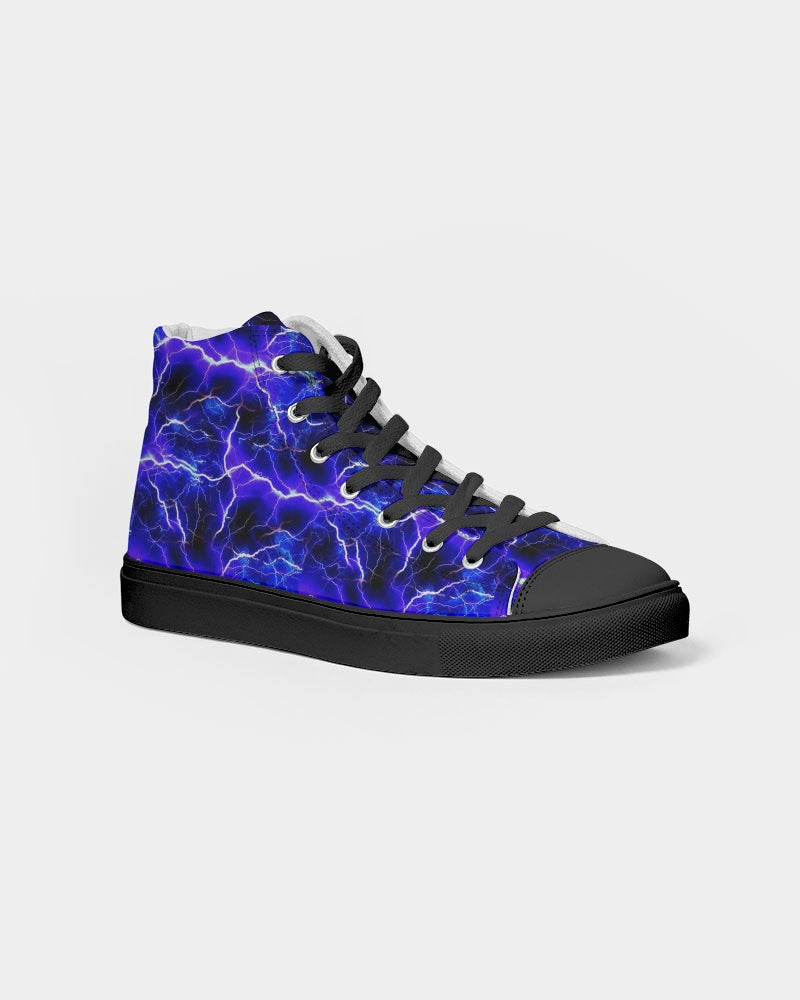 Blue Lightning Men's Hightop Canvas Shoe - Black