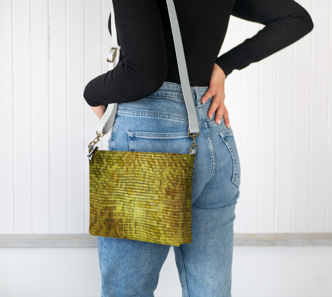 Golden Dragon Scales Vegan Crossbody Purse