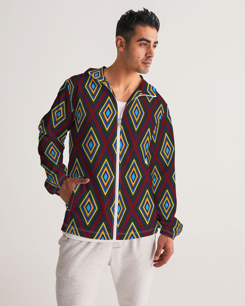 Colorful Diamonds Men's All-Over Print Windbreaker