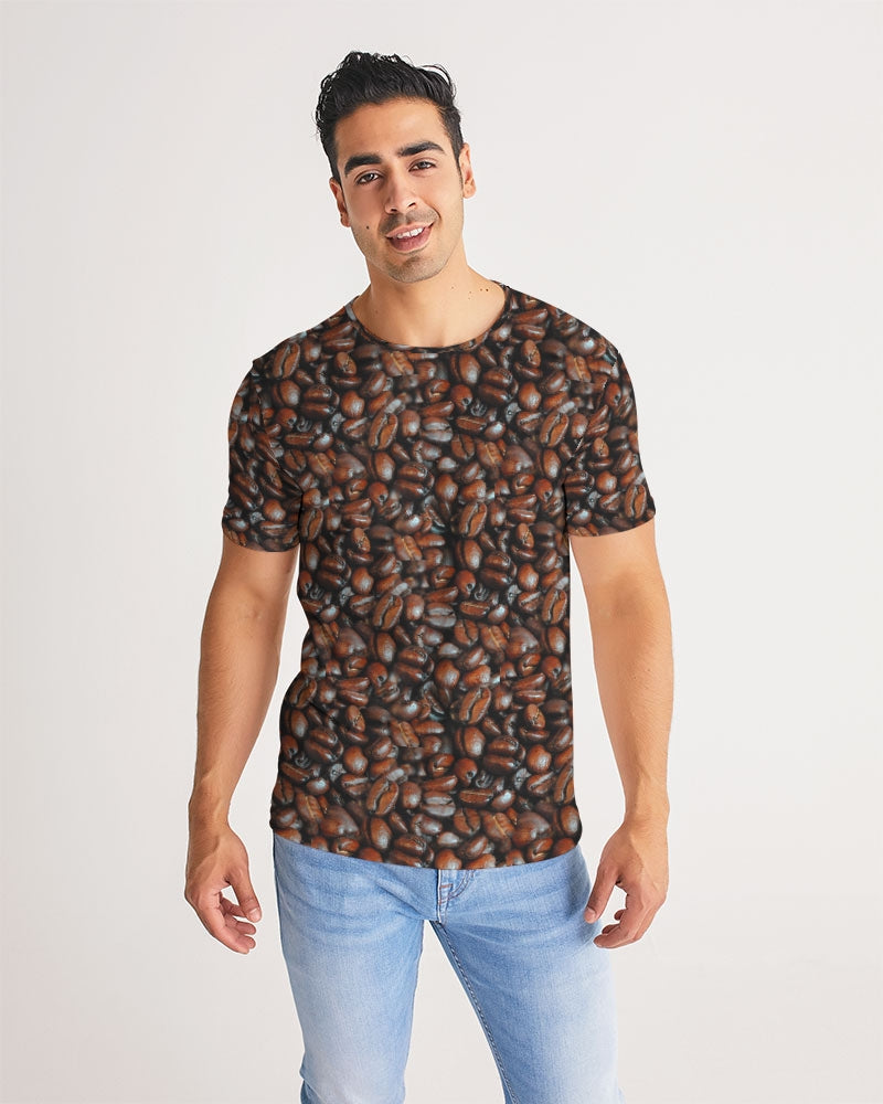 Coffee Bean Pattern Men's All-Over Print Tee