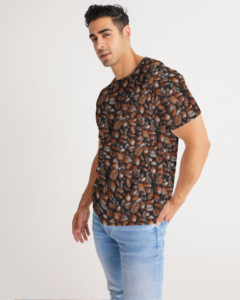 Coffee Bean Pattern Men's All-Over Print Tee