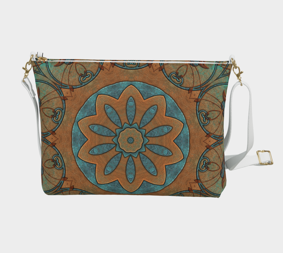 Copper Patina Kaleidoscope Vegan Crossbody Purse