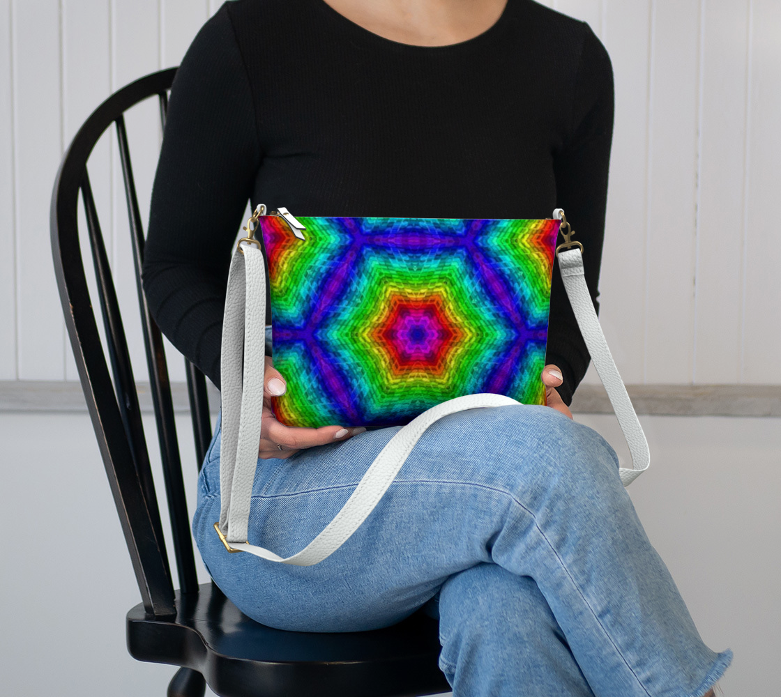 Colorful Hexagons Vegan Crossbody Purse