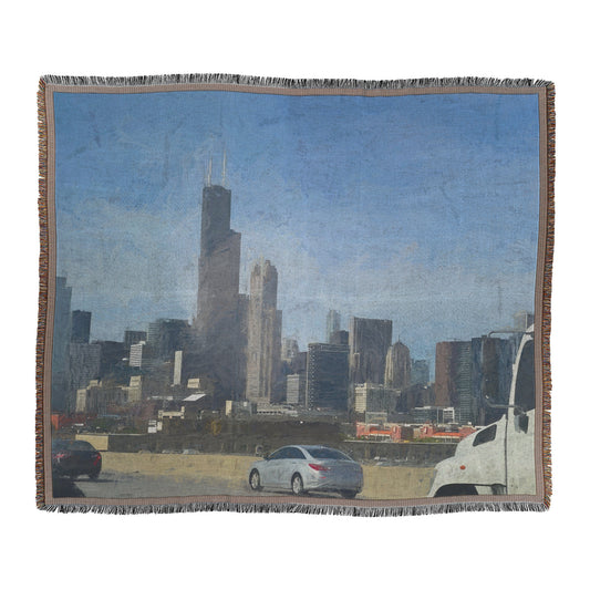 A Clear Drive Chicago Woven Blanket