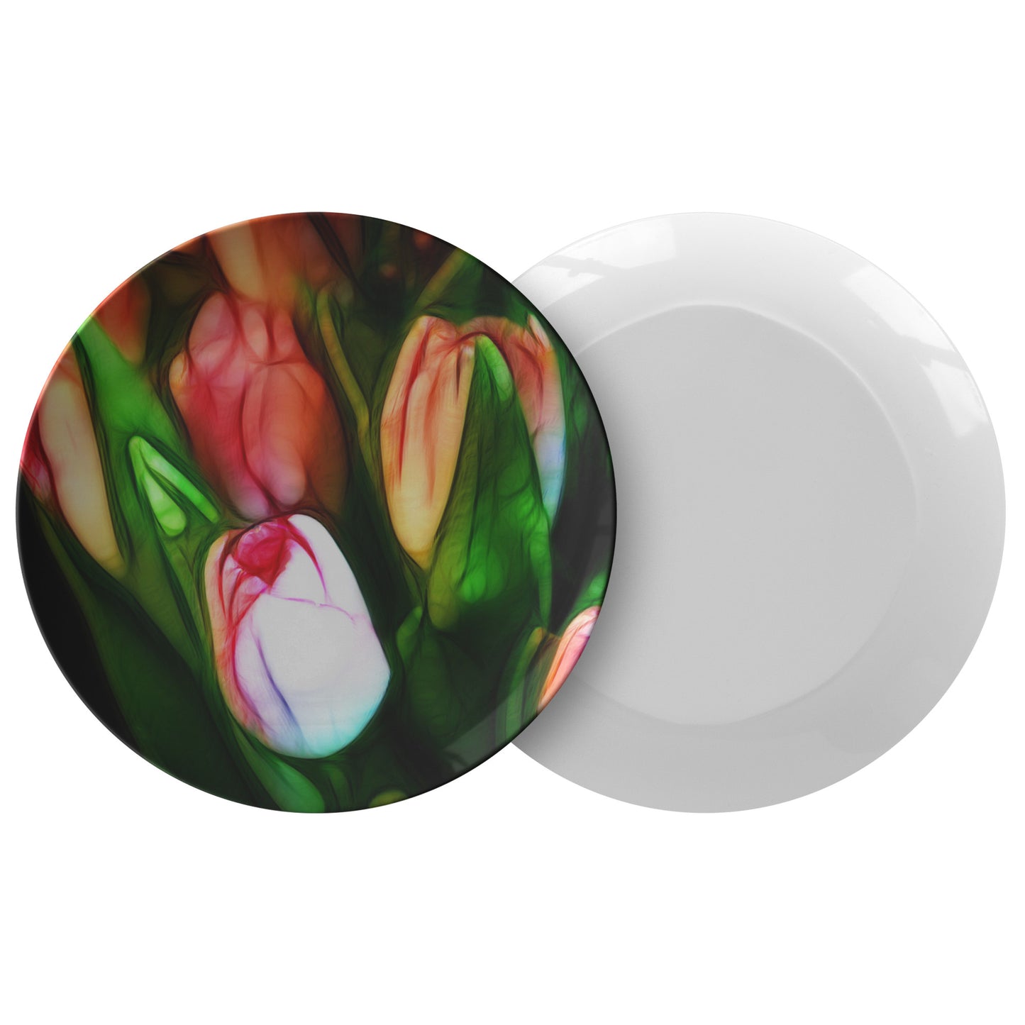 Abstract Pink Tulips Dinner Plate
